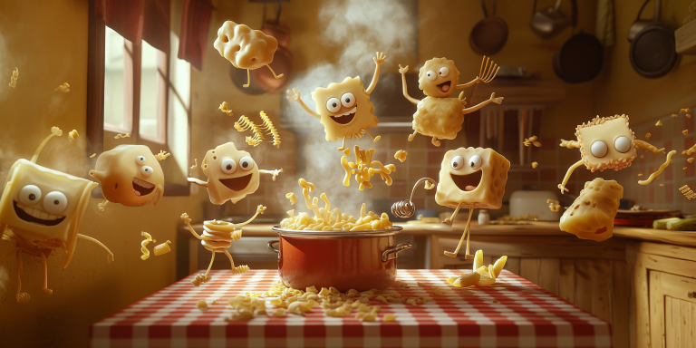 Cartoon Italian kitchen scene