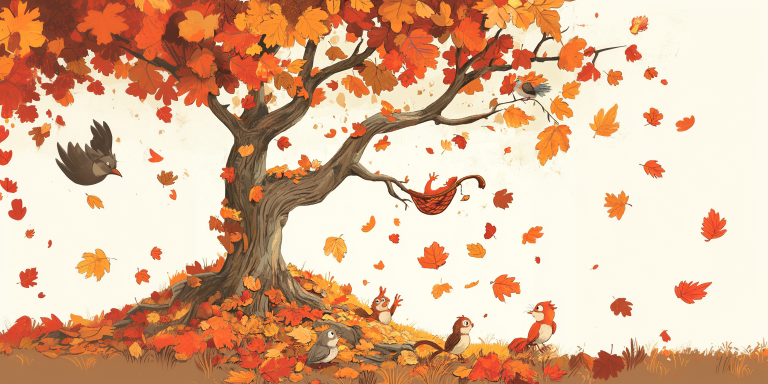 Cartoon autumn landscape