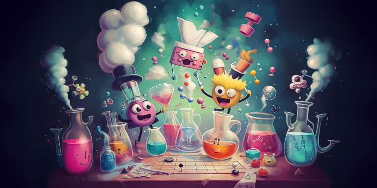 Cartoon chemistry lab