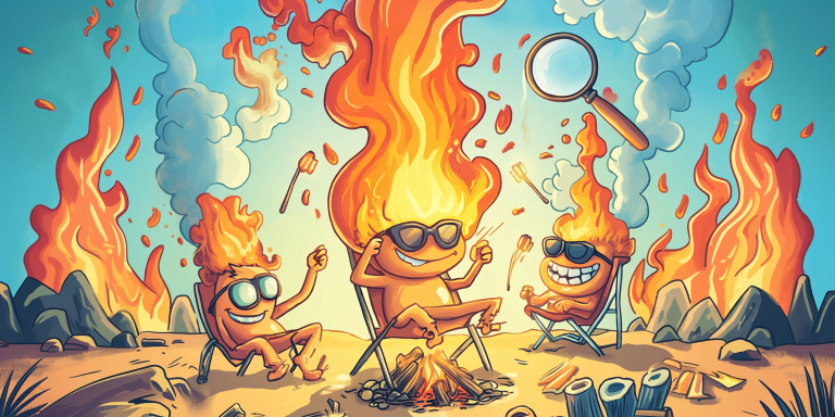 Cartoon fire scene