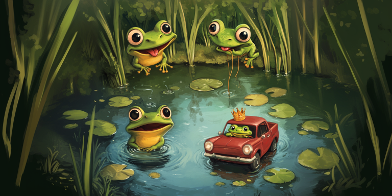 Silly frogs cartoon