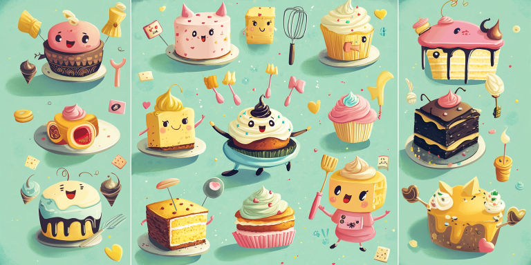 Whimsical bakery scene