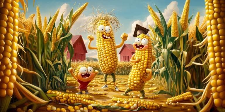 Cartoon cornfield scene