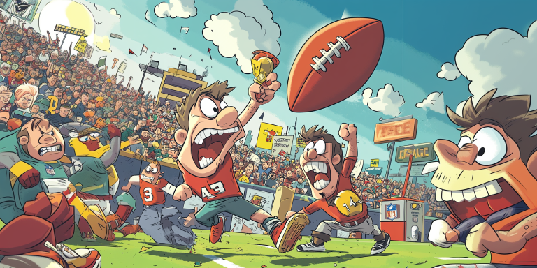 Cartoon football stadium scene