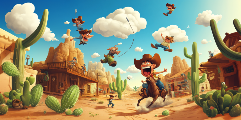 Wild West cartoon scene